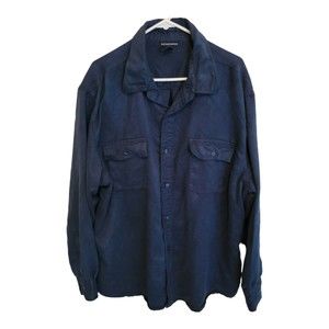 Vtg Knightsbridge Men's Velour Long Sleeve Button Front Shirt 2X